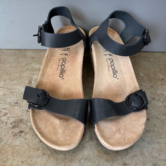 Papillo Soley Leather Wedge Sandals Size 42/11 - Picture 1 of 11